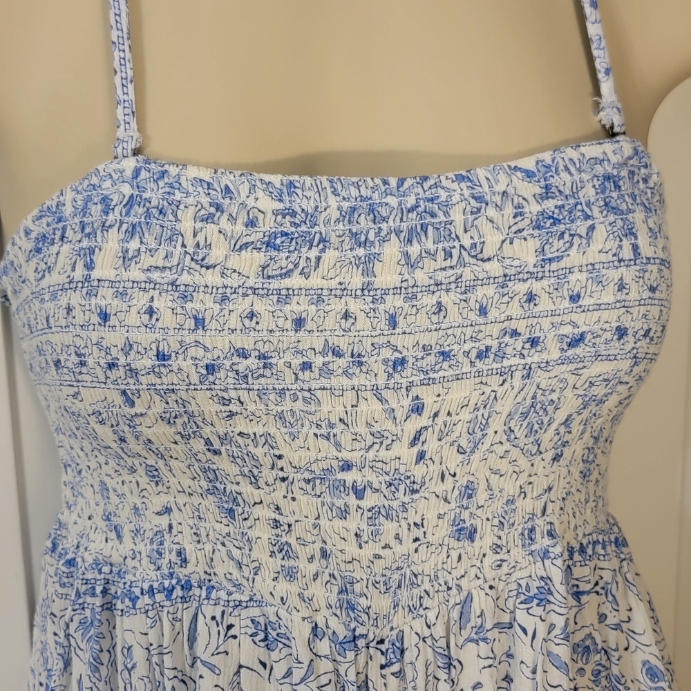 Billabong Blue and Cream Romper Jumpsuit W/removable Syraps Size M